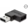 Delock USB 2.0 Type-A uros Easy USB Type-A naaras -adapteri, vasemmalle kulma, musta