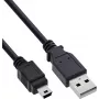 InLine® USB 2.0 Mini -kaapeli, USB-A uros - Mini-B uros, musta, 2 m