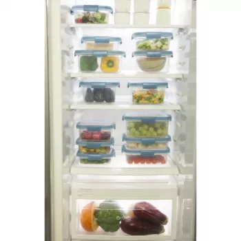 CURVER Smart Eco Fresh suorakaiteen muotoinen elintarvikerasia 5L läpinäkyvä vihreällä kannella