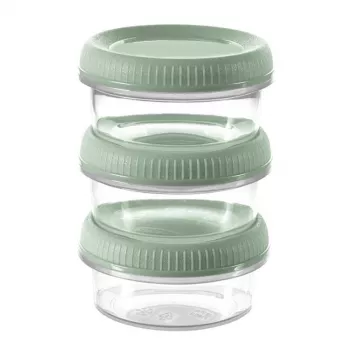 Curver Smart Eco To Go pyöreä kastikeastia 3-osainen sarja, á 0,08 L, Soft Green