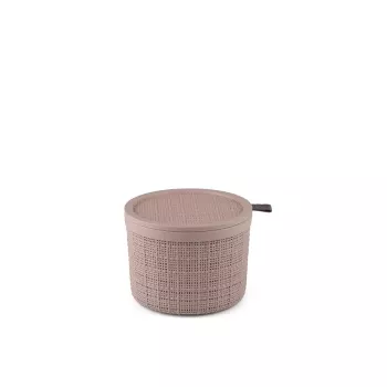CURVER Jute pyöreä säilytyskori kannella 2L vaaleanpunainen 17x13cm