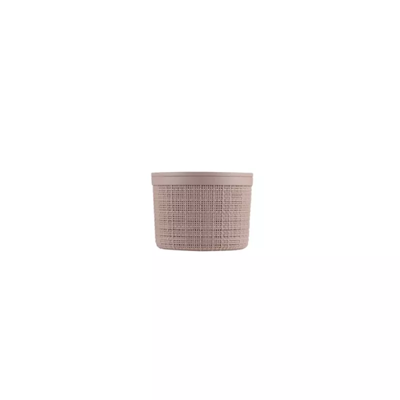 CURVER Jute pyöreä säilytyskori kannella 2L vaaleanpunainen 17x13cm