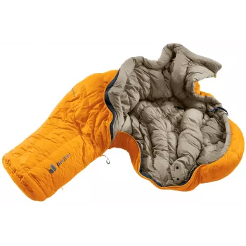 DEUTER Astro Pro 600 -12°C/10°F Magma-Titanium untuvamakuupussi vasemmalla vetoketjulla