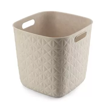 CURVER Softex neliönmuotoinen säilytyskori 15L liitukivenvalkoinen 27,9x27,9x26,9cm
