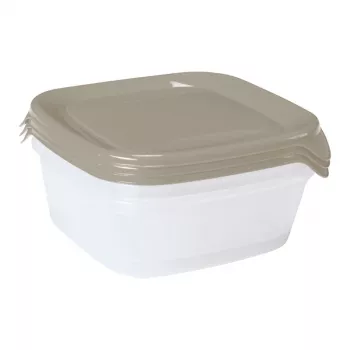 CURVER Fresh&Go 3-osainen neliömäinen säilytysastiasarja 0,8L beige