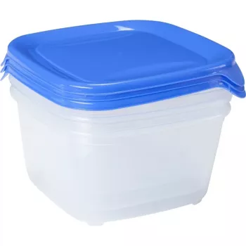 Curver Fresh & Go setti, 3 neliömäistä säilytysrasiaa 1,2L sininen