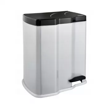 KEEEPER poljinroskis jätteiden lajitteluun 7+15L Gunnar 39,5x29x43,5cm vaaleanhopea