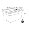 keeeper Crystalbox Cornelia laatikko kannella 52L, 59,5 x 39,5 x 34 cm, läpinäkyvä