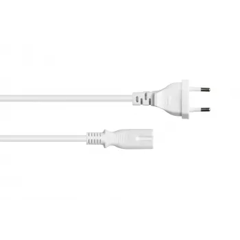 Kabelmeister Euro-virtajohto CEE 7/16 IEC C7, valkoinen, 0,75mm², 1,8m