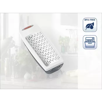 LEIFHEIT parmesaanijuustoraastin Rotary hieno ruostumaton teräs rumpu valkoinen harmaa manuaalinen