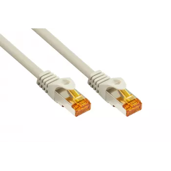 KABELMEISTER Cat.7 S/FTP RJ45 verkkokaapeli, 1m, harmaa, TPE-kuori, halogeeniton, 10Gbps