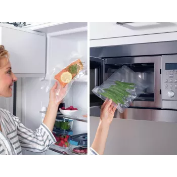 LEIFHEIT tyhjiöintipussit 50 kpl:n pakkaus 20x30 cm, BPA-vapaa, sous-vide- ja pakastusominaisuus, yleispätevä