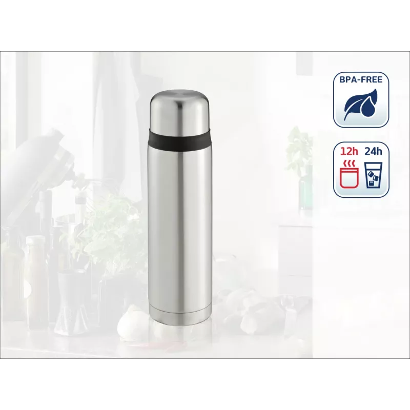 LEIFHEIT Thermos Coco 1,0L ruostumaton teräs vakuumieristetty juomapullo, hopea