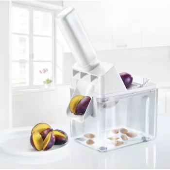 LEIFHEIT luumunkivenpoistaja – manuaalinen kirsikan- ja luumunkivenpoistaja ruostumattomalla teräsristikkoterällä