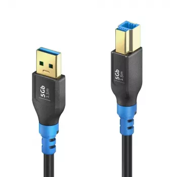 PureLink FlexInstall USB-A - USB-B -kaapeli USB 3.0 5Gbps 1,50m musta