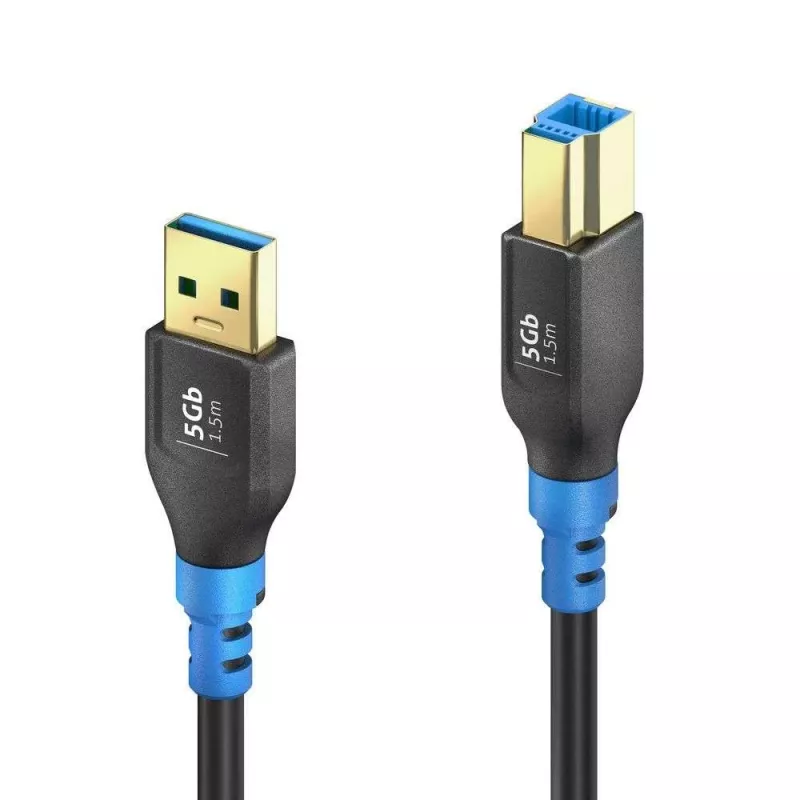 PureLink FlexInstall USB-A - USB-B -kaapeli USB 3.0 5Gbps 1,50m musta