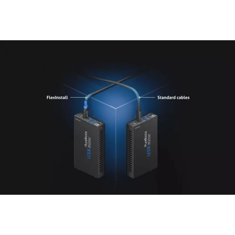 PureLink FlexInstall USB-A - USB-B -kaapeli USB 3.0 5Gbps 1,50m musta