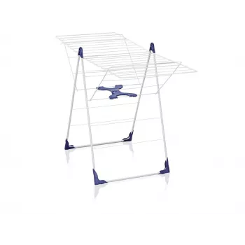 LEIFHEIT Classic 200 Flex kuivausteline, 20 m kuivauspituus, taitettava seisova siipikuivausteline, valkoinen/sininen