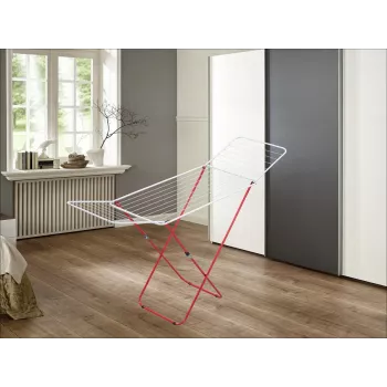 LEIFHEIT Verona 180 kuivausteline siipikuivausosalla, 18 m kuivauspituus, jauhemaalattu teräs, valkoinen/sininen