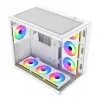 FSP Fortron M341-WA Mid-Tower PC-kotelo karkaistulla lasilla ja 4 ARGB-tuulettimella