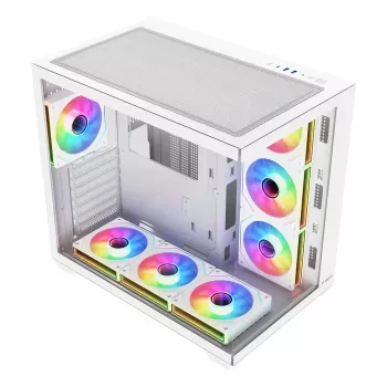 FSP Fortron M341-WA Mid-Tower PC-kotelo karkaistulla lasilla ja 4 ARGB-tuulettimella