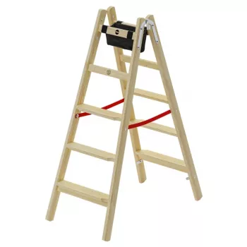 HAILO H77 ComfortLine kaksipuolinen puinen seisontatikkaat 2x5 askelmaa
