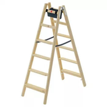 HAILO kaksipuoliset tikkaat H77 ComfortLine puu 2x6 askelmaa