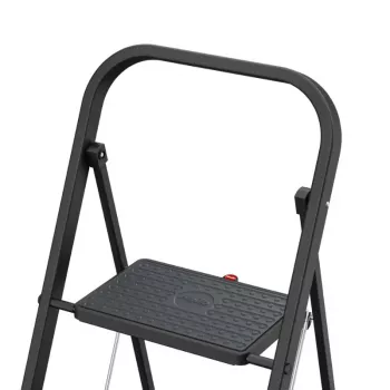HAILO K44 StandardLine taittoporras turvakaiteella, 2 askelmaa, teräs, musta, 150 kg