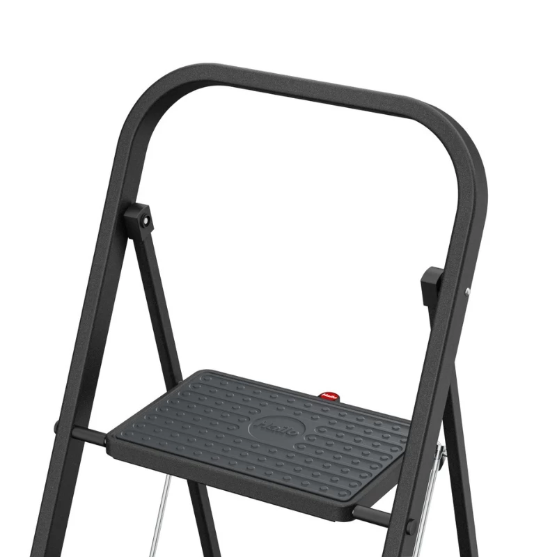 HAILO K44 StandardLine taittoporras turvakaiteella, 2 askelmaa, teräs, musta, 150 kg