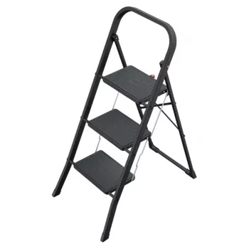 HAILO K44 StandardLine taittoporras, 3 askelmaa, turvakaide, musta, 150 kg