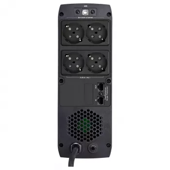 FSP ST 850 Tower 850VA 510W line-interactive UPS RJ45-suojauksella ja 4 Schuko-pistorasialla