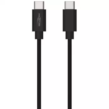 ANSMANN USB-C - USB-C data- ja latauskaapeli, 1,2 m, 60W Power Delivery, musta