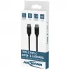 ANSMANN USB-C - USB-C data- ja latauskaapeli, 1,2 m, 60W Power Delivery, musta