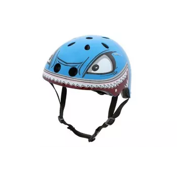 Hornit Shark lasten pyöräilykypärä LED-valolla, sininen/harmaa, 48-53 cm