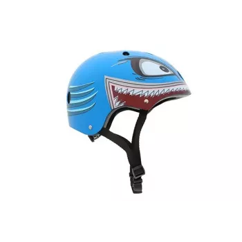 Hornit Shark lasten pyöräilykypärä LED-valolla, sininen/harmaa, 48-53 cm
