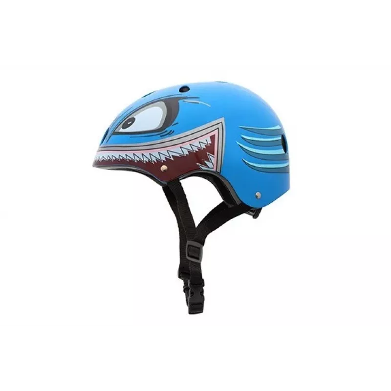 Hornit Shark lasten pyöräilykypärä LED-valolla, sininen/harmaa, 48-53 cm