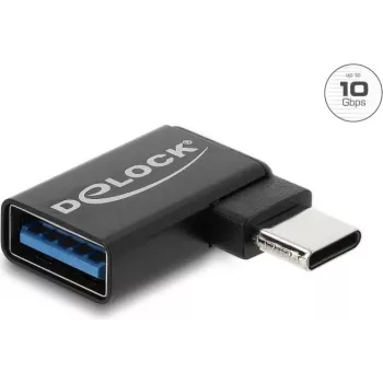 Delock USB 10 Gbps USB Type-C™ uros USB Type-A naaras adapteri, vasemmalle kulma