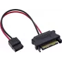 InLine® SATA-virtasovitinkaapeli, SATA-naaras SlimSATA-urokseen, 0,15 m