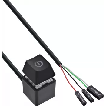 InLine® tietokoneen virtakytkimen kaukokaapeli, musta, 2 m