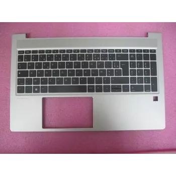 HP ProBook 450/455 G6/G7 yläkansikokoonpano ranskalaisella AZERTY-näppäimistöllä, ilman älykortinlukijaa, Natural Silver