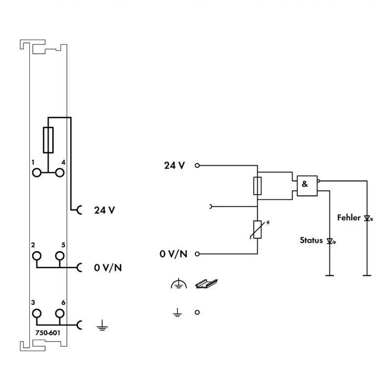 WAGO 750-601 potentiaalinsyöttömoduuli 24 VDC