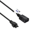 Akyga AK-NB-09A virtajohto IEC C14 - IEC C5 (kolmiapila), 1,5 m, musta