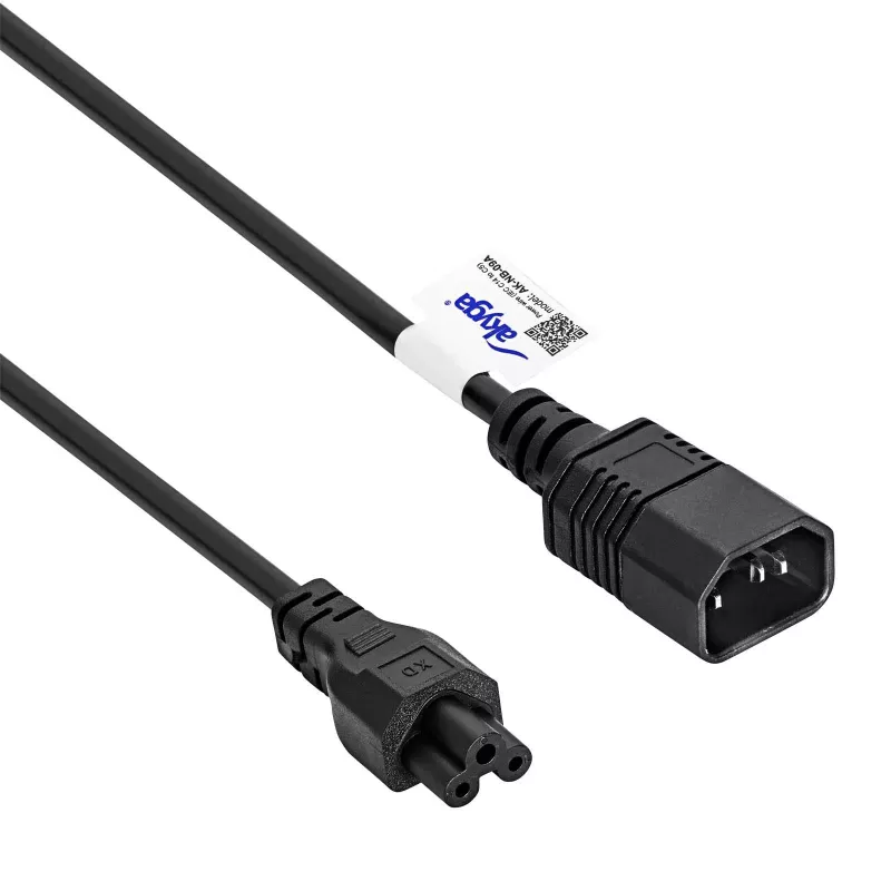 Akyga AK-NB-09A virtajohto IEC C14 - IEC C5 (kolmiapila), 1,5 m, musta