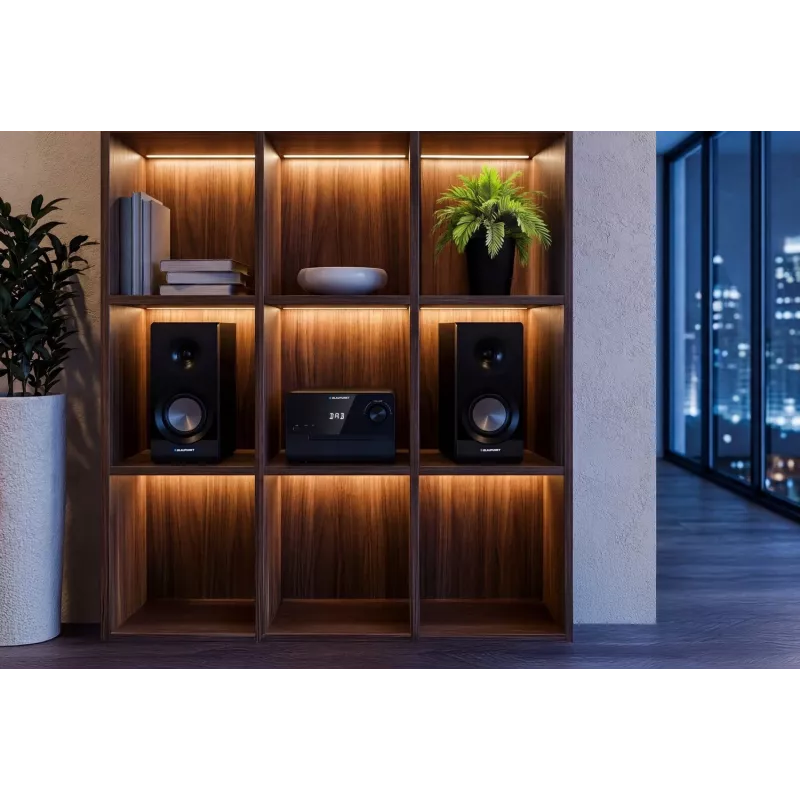 Blaupunkt MS49DAB mikro-hifi-järjestelmä DAB+:lla ja Bluetoothilla, musta