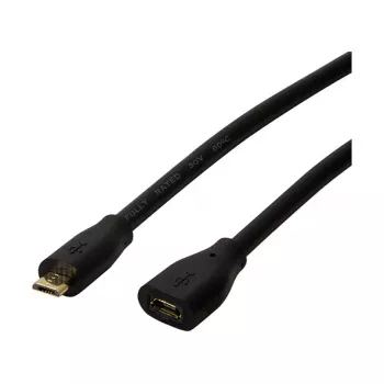 LogiLink CU0121 USB 2.0 Micro-B uros Micro-B naaras jatkokaapeli, 1 m, musta