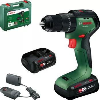 Bosch PSB18V-60 18V harjaton akkuiskuporakone 2x2,5Ah akulla ja laturilla laukussa