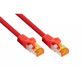 Kabelmeister Cat.7 S/FTP -verkkokaapeli, RJ45, TPE-kuori, halogeeniton, punainen, 0,25 m
