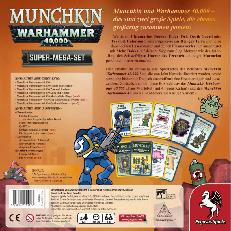 Pegasus Munchkin Warhammer 40K Super Mega Set -korttipeli