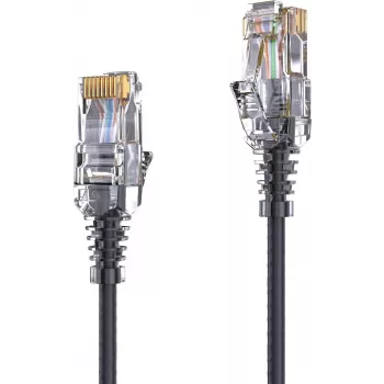 PureLink AVIT Media Series Slim Cat.6 U/UTP -verkkokaapeli, LSOH, 0,25 m, musta (MC1500-0025)