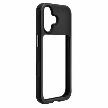 Evelatus Apple iPhone 17 LiveCase Hybrid-kuori jalustalla PC+TPU musta